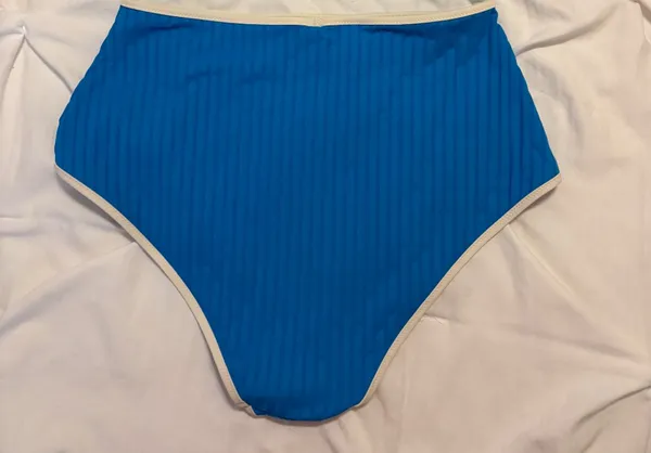 Aerie Real Good Blue Ribbed High Waisted Bikini Bottom - Image 2