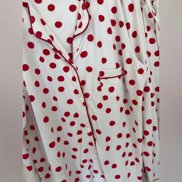 The Cat's Pajamas set pima modal button down shirt top pants Sprinkle polka Dots - Image 7