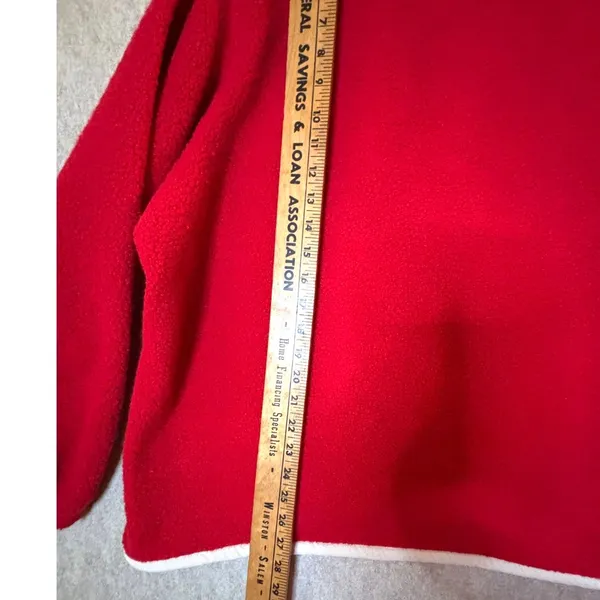 Outdoor Voices MegaFleece Snap Up Hoodie XL Red Wool Blend Fleece Pullover - Image 9