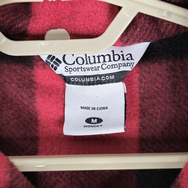 Columbia Jacket Womens M Benton Springs Full-Zip Fleece Red‎ Black Lumberjack - Image 5