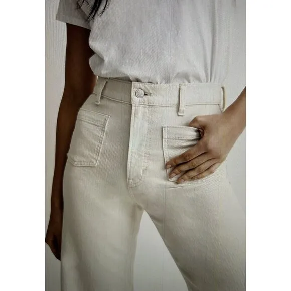 Madewell The Perfect Vintage Wide-Leg Jean w/Patch Pockets Vintage Canvas Sz 32 - Image 3