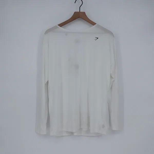 Gymshark Super Soft Cut Out Long Sleeve Top White Athletic Fitness Activewear‎ - Image 2