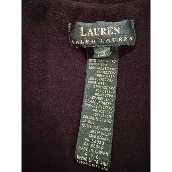 Lauren Ralph Lauren Gray Fleece Vest Womens 2X Full Zip Sherpa Cozy Quiet Luxury - Image 7