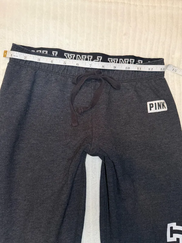 Victoria’s Secret PINK Black Joggers Sweatpants XS Ankle Zips - Image 4