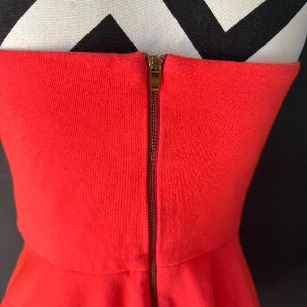 AMANDA UPRICHARD Sweetheart Neck Strapless Ponti Dress Mini Neon Orange‎ Medium - Image 5