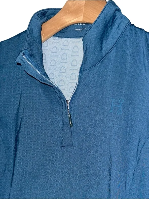 Hadley Sunshield Size S Teal Blue Horsebit Back Panel Riding Zip Sleeveless Top - Image 3