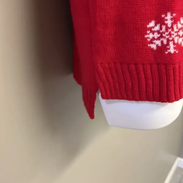United States Sweater Red Christmas Crewneck Sweater with Reindeer & Bells-Small - Image 5