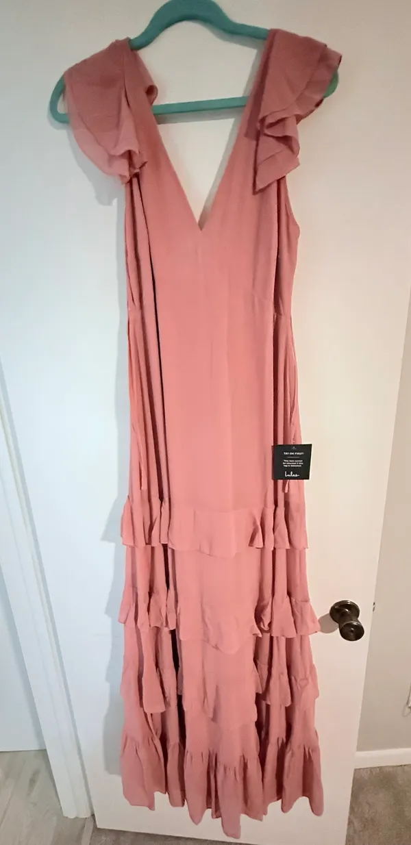 Lulus dusty Rose Ruffled Backless Tiered Dress - Image 5