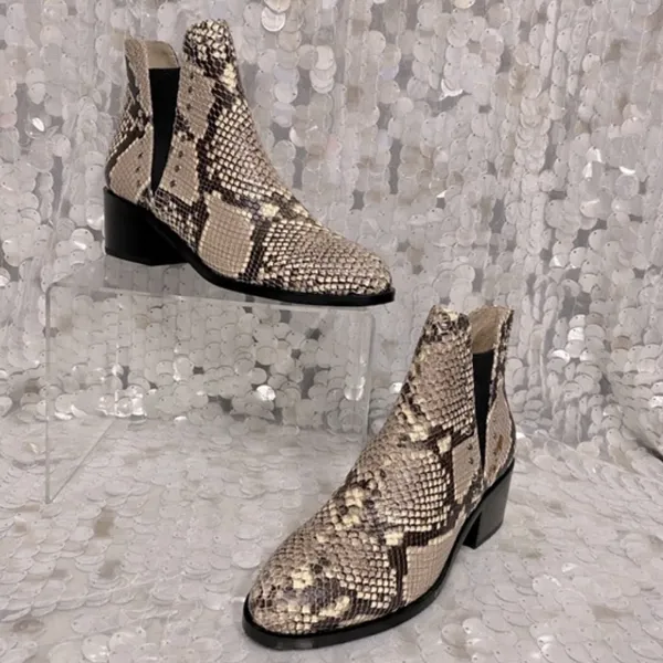 NWOT Steve Madden Snakeskin Booties with Silver Stud Accents 5 - Image 3