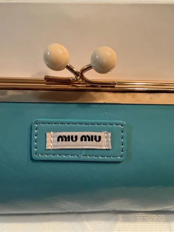 Miu Miu Blue Mini Pochette/Cross - Image 5