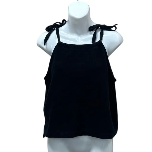 Madewell Tempo Tie Shoulder Black Tank size M - Image 2