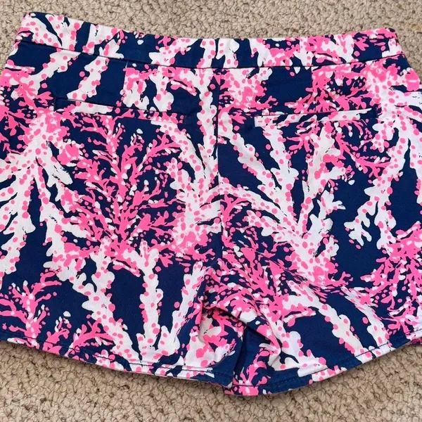 Lilly Pulitzer Hazelle Stretch Shorts Nauti Navy Beyond The Sea Scallop 4 - Image 3