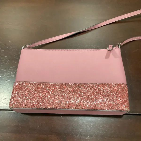 Kate Spade Ny Ramey Greta Saffiano Leather‎ Glitter Small Pink Peony Crossbody - Image 4