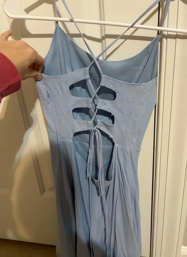 Revolve Light Blue Mini Dress - Image 4