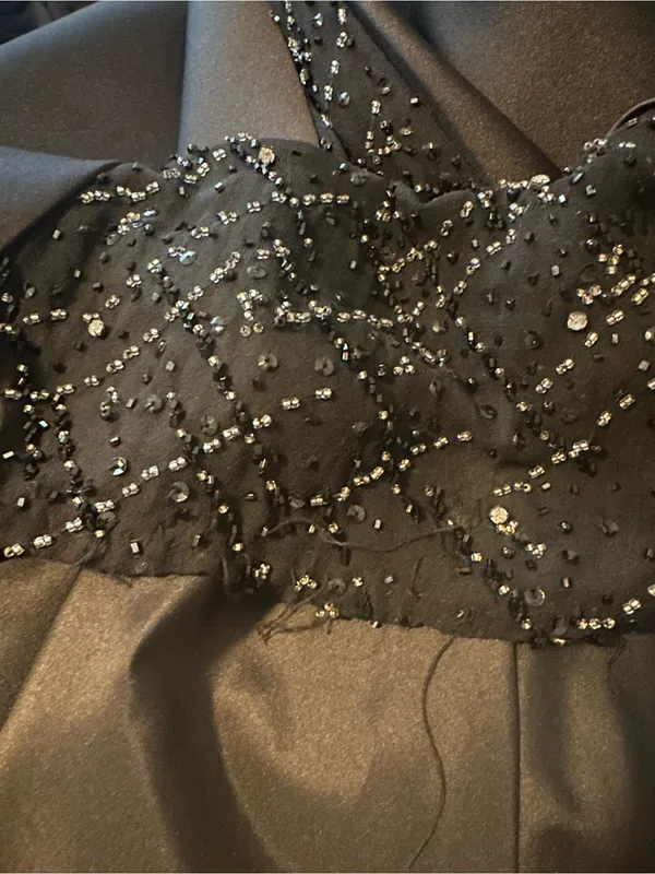 DESTINATION BY MON CHERI Beaded Halter Black Prom Gown Sz 8 - Image 16