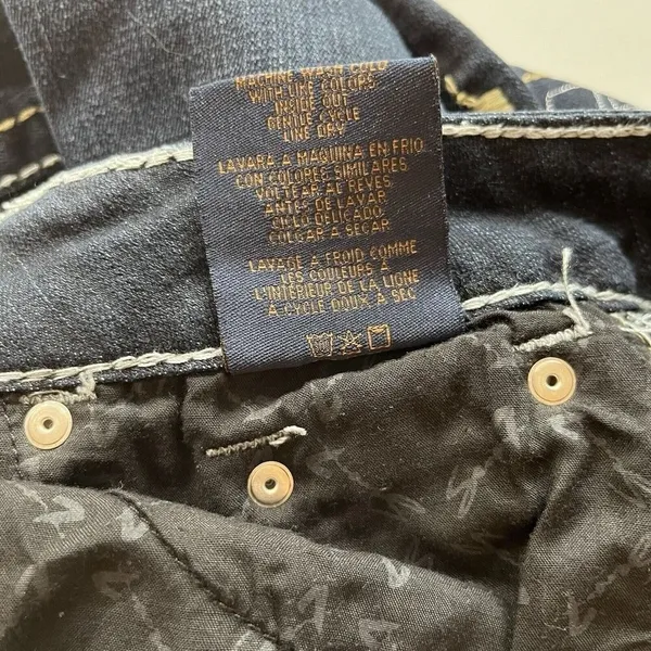 7 For All Mankind Seven 7 Boot Low rise Jeans‎ Women's 28 Y2K Dark Wash Western Embellished Bling - Image 6