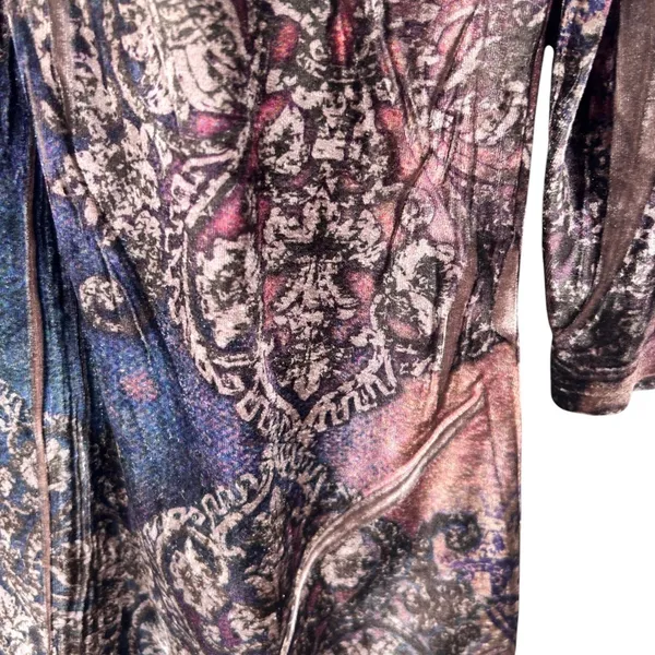 Style & Co Vintage Whimsigoth‎ Velvet Blouse Purple Medium - Image 5