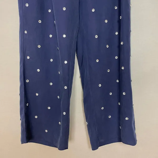 Hill House Pants Navy Jewl Jammie Sparkly Women Size Large Party‎ Embellished - Image 9
