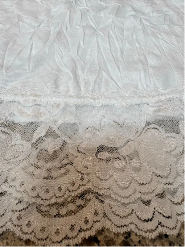 Maurices White Crinkled Lace Trim Camisole Size S (15” PTP) - Image 5
