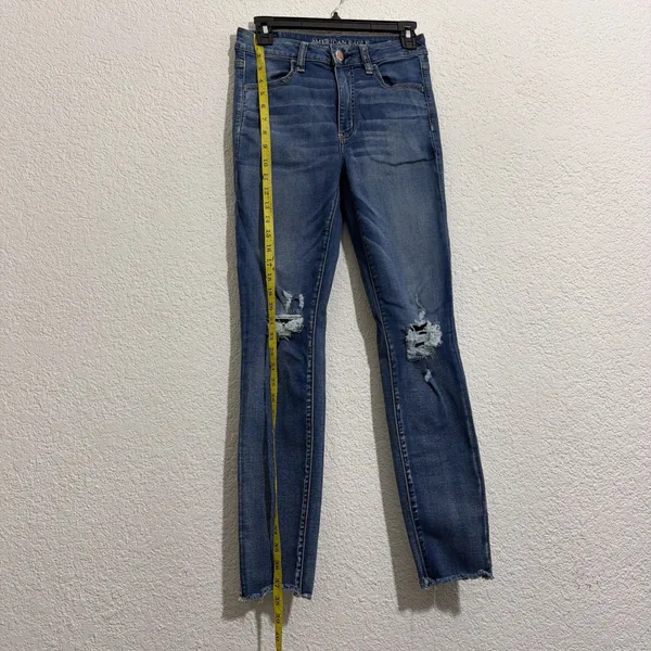 American Eagle Next Level Stretch Hi-Rise Jegging Jeans Size 8 Short Distressed - Image 6