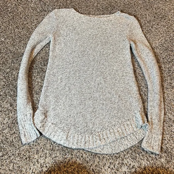 LOFT Marled‎ Knit Sweater Long Sleeve Pullover Women's XS Grey - Image 2