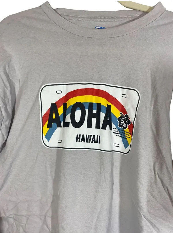 Aloha Hawaii License Plate Grey Short Sleeve T-Shirt - Image 3