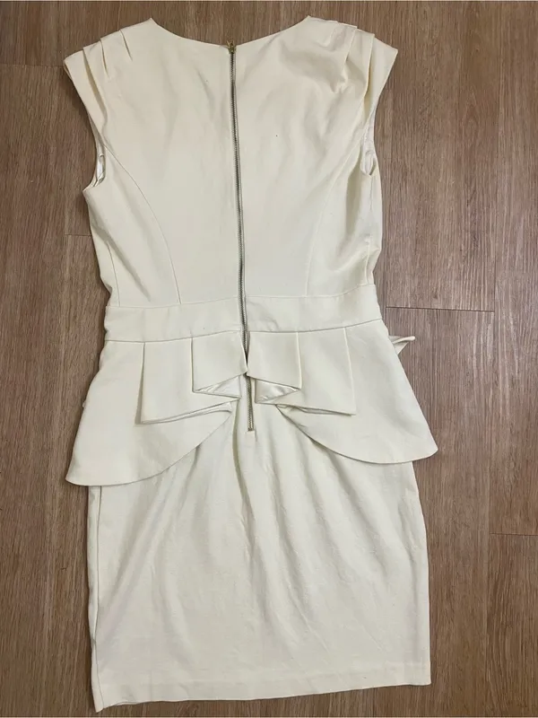 Ted Baker Cream Peplum Pencil Dress - Image 3