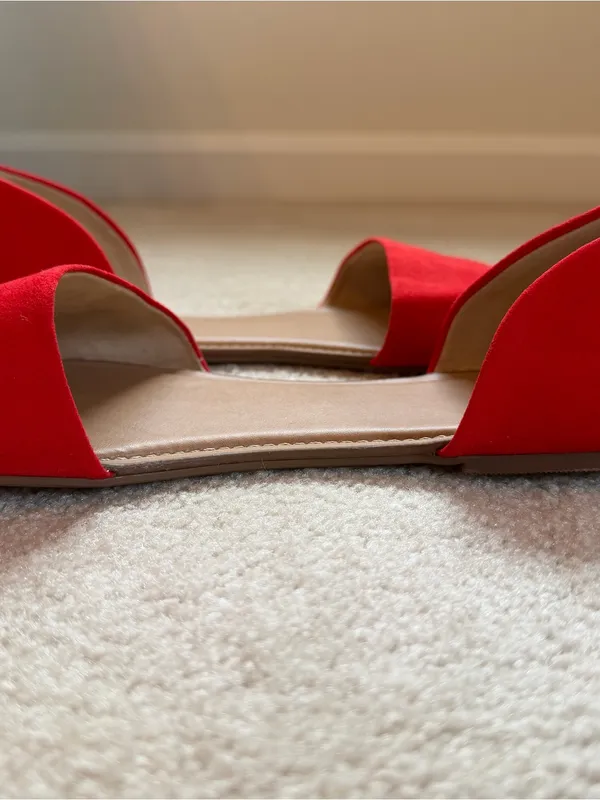 A New Day Red Faux Suede d’Orsay Flats Women’s Size‎ 11 - Image 10