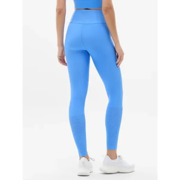 New Athleta M Interval Perforated Cornflower Blue Leggings Medium Regular - Image 3
