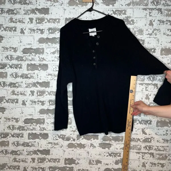 Aerie | women black knitted Henley sweater - Image 6