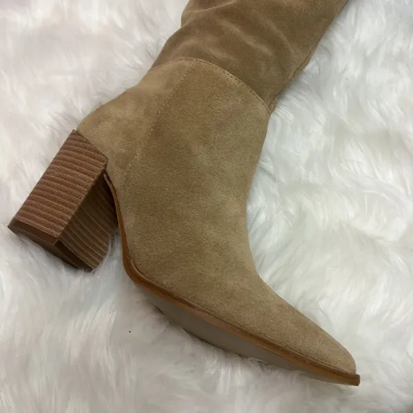 Steve Madden Haimi Suede Boots.‎ Women's Size 6.5M, Tan NEW MSRP $170 B65 - Image 13