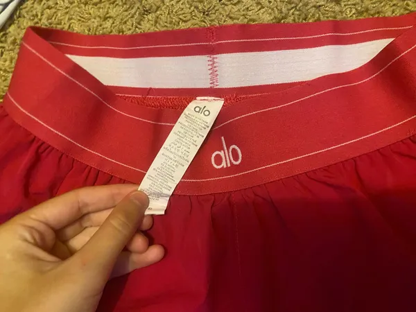Pink alo yoga shorts - Image 2