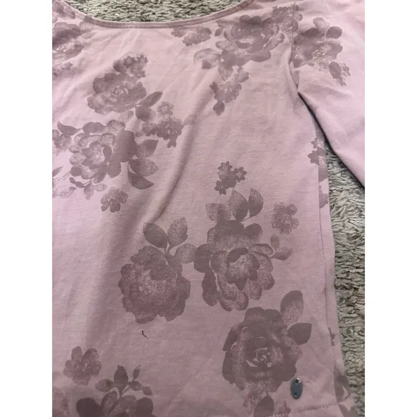 American Eagle Cotton Stretch Floral Scoop Neck Crop Top‎ Women's XS Pink - Image 2