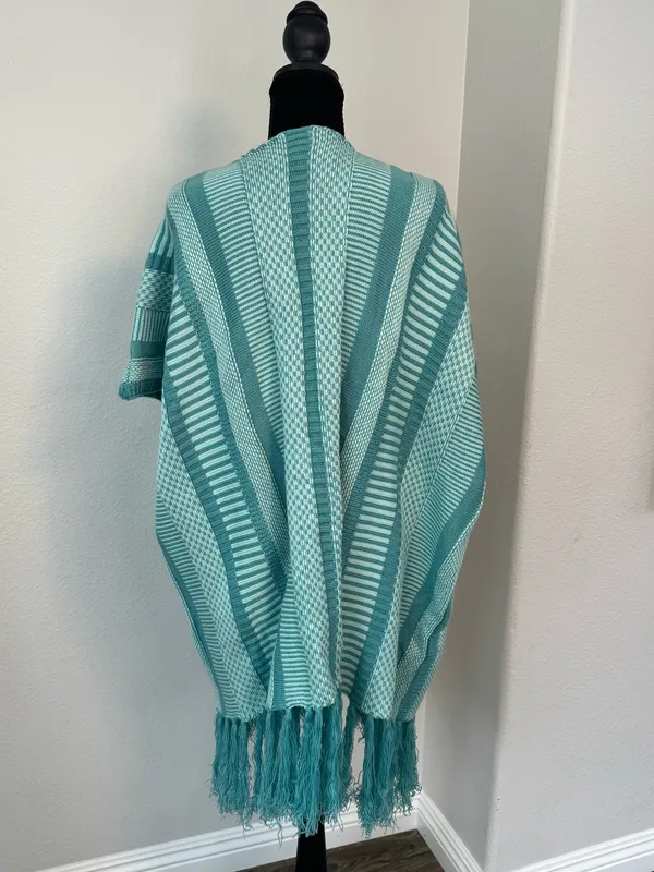 NWT Anthropologie Akemi + Kin Teal Fringe Kimono Cardigan - Image 4