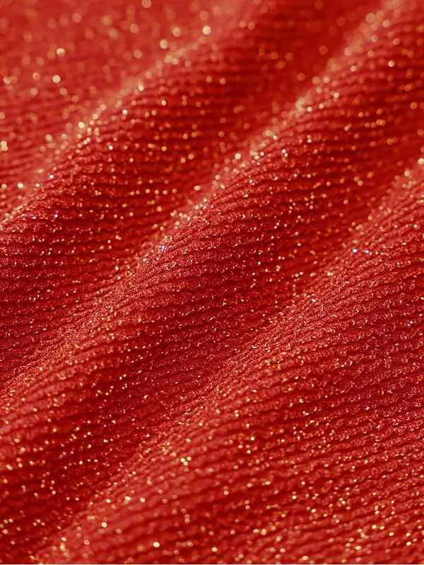 Berlook Red Glitter Triangle Bikini Top & Bottom Size M - Image 6