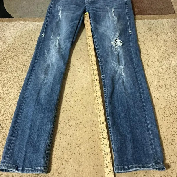 TuffRider Y2K Cowgirl Tuff Co Fearless Distressed Barbed Wire Jeans Medium Wash JSFRLS W27 - Image 7