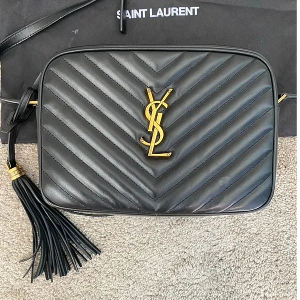 Saint Laurent Lou Camera Bag Black Quilted Leather Gold YSL - Image 2