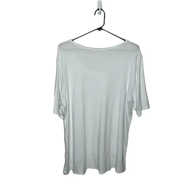 Cato White Asymmetrical Knit Top Short Sleeve Criss Cross White Size XL Womens - Image 3