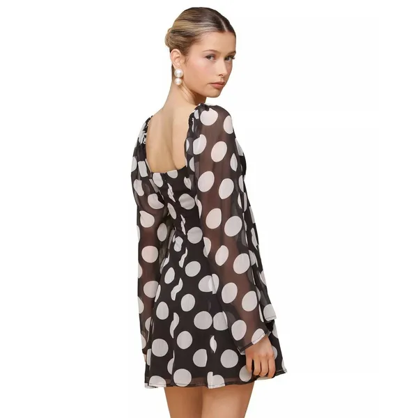 Avec Les Filles Printed Empire-Waist Bell-Sleeve Dress Size‎ 12 - Image 4