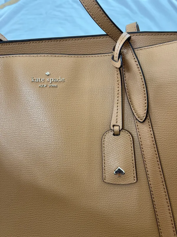 Kate Spade New York S338 Tan Tote Shoulder Bag Spade Charm - Image 3