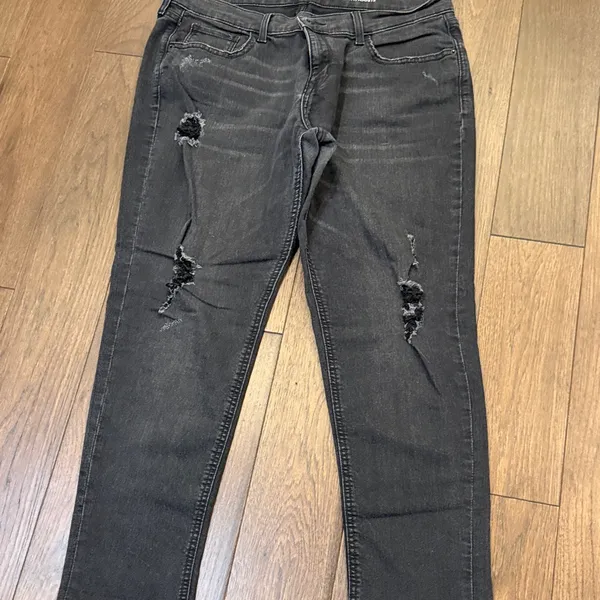Old Navy Boyfriend Skinny Distressed Black Women's Jeans Size 10 C8-010 - Image 5
