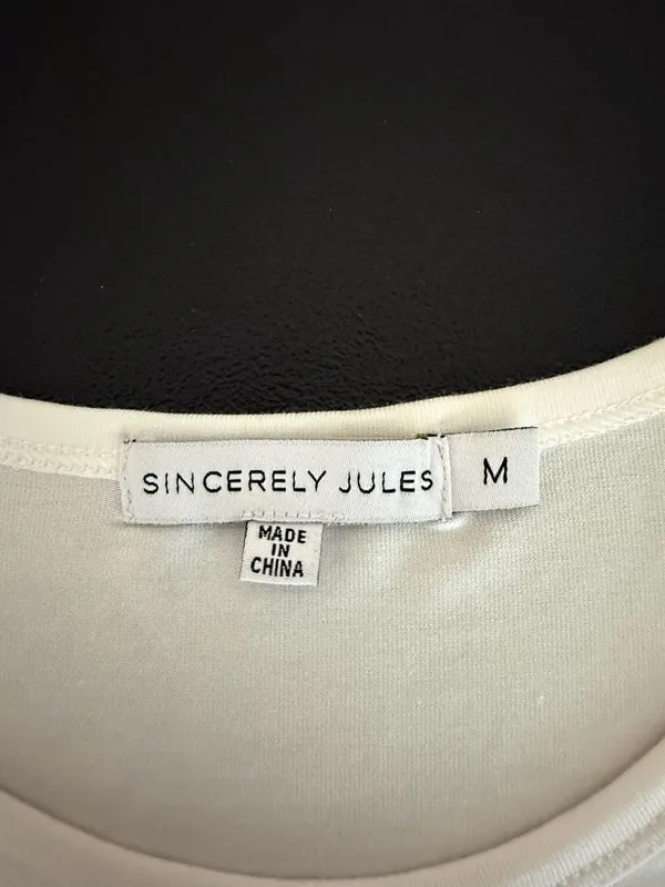 Sincerely Jules Lux‎ White Long Sleeve Top Size M - Image 4