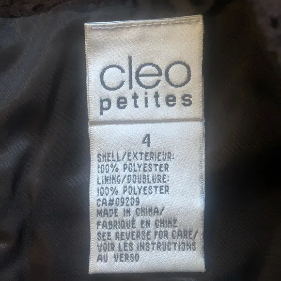 Cleo Petites Faux Suede Midi Skirt Laser Cut Eyelet Details Brown Flare Size 4P - Image 3