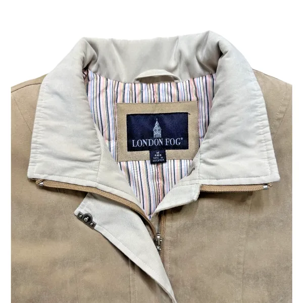 London Fog Vintage Women's Zip Front Jacket Coat Beige Tan Size M Flaw - Image 2