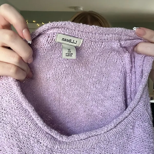 ll bean purple knit crew neck sweater - Image 4