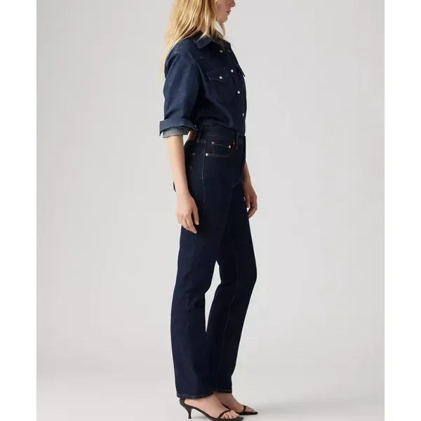Levi's 26x28 Premium 501 Original Fit Women's Jeans Deep Breath - Dark Wash - Image 2