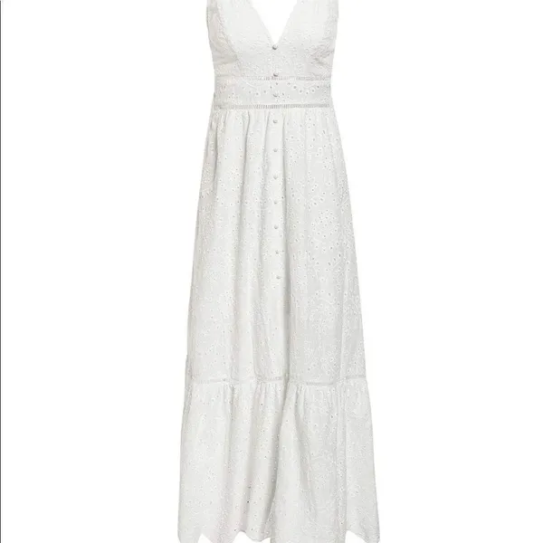 ✨3xHP✨Embroider Cami Pearl Button Maxi Dress✨ White Size L - Image 6
