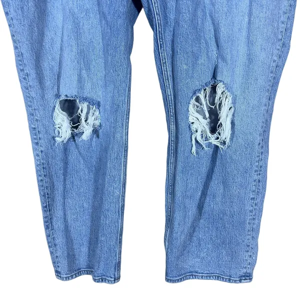 Abercrombie & Fitch 90s Straight Ultra High Rise Distressed Jeans Blue Size 37 - Image 3