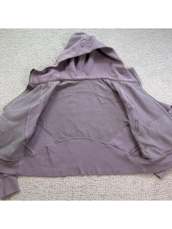 Lululemon Scuba Oversized Half Zip Hoodie XS/S Purple Cropped Yoga Running Gym - Image 5