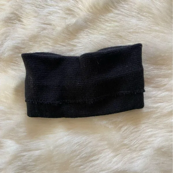 Solid Black Knotted Winter Headband - Image 4
